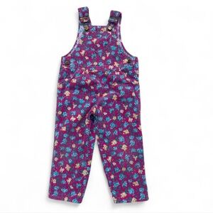Vintage 90s Popsicle Floral Corduroy Overalls